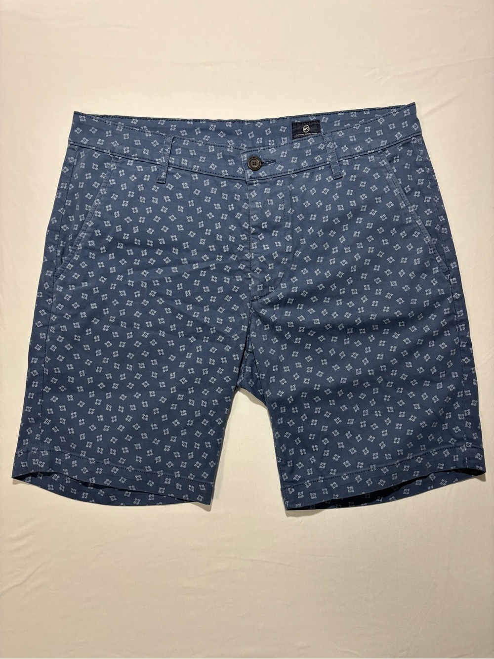 AG Adriano Goldschmied Wanderer Slim Trouser Shorts Blue Print Men’s 32R